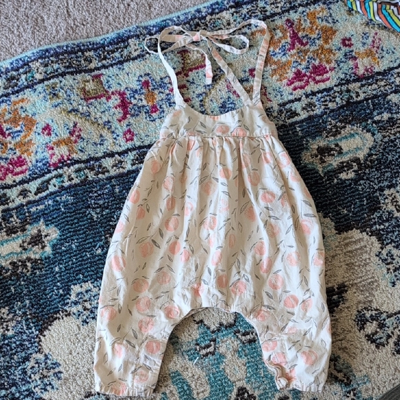 Rylee + Cru Other - Rylee + Cru Peach Floral Baby Romper